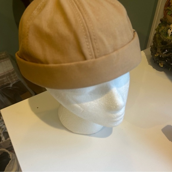 N & H tan cotton minimalist adjustable Free size beanie, cap, unisex, retro - Picture 6 of 6